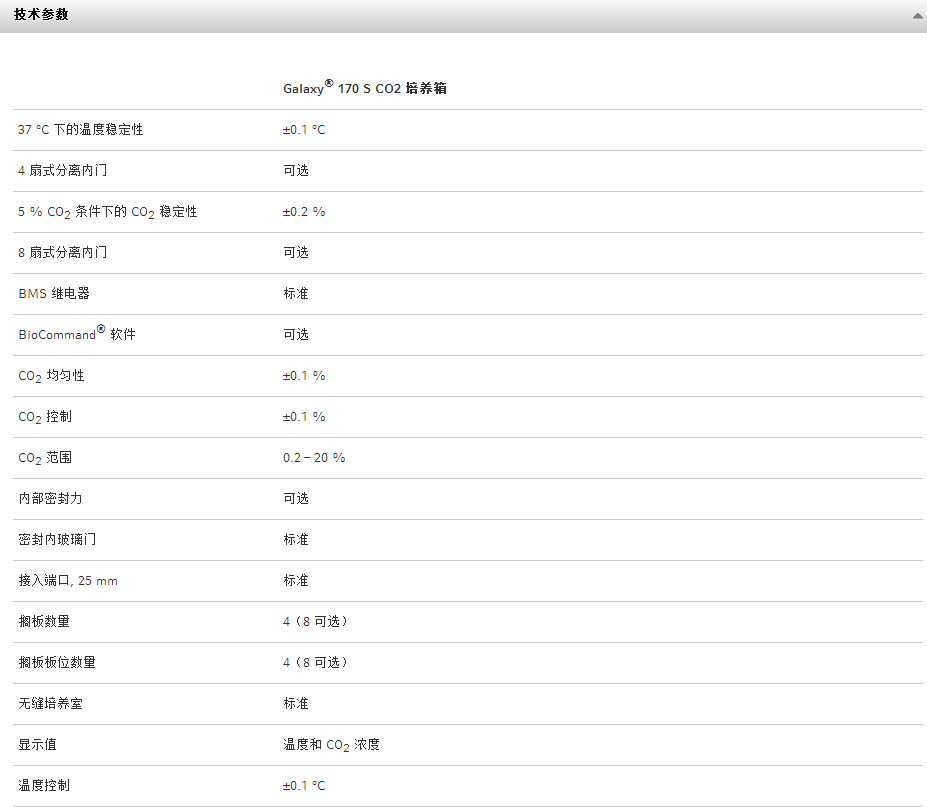 Galaxy® 170 SCO2培养箱,艾本德/Eppendorf, 标配，4 分内门
