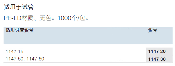 试管塞,普兰德/Brand,用于114750/114760的试管,1000个 114730