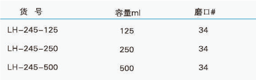 直管式多孔气体洗瓶(六角底坐),联华,125ml/34 LH-245-125