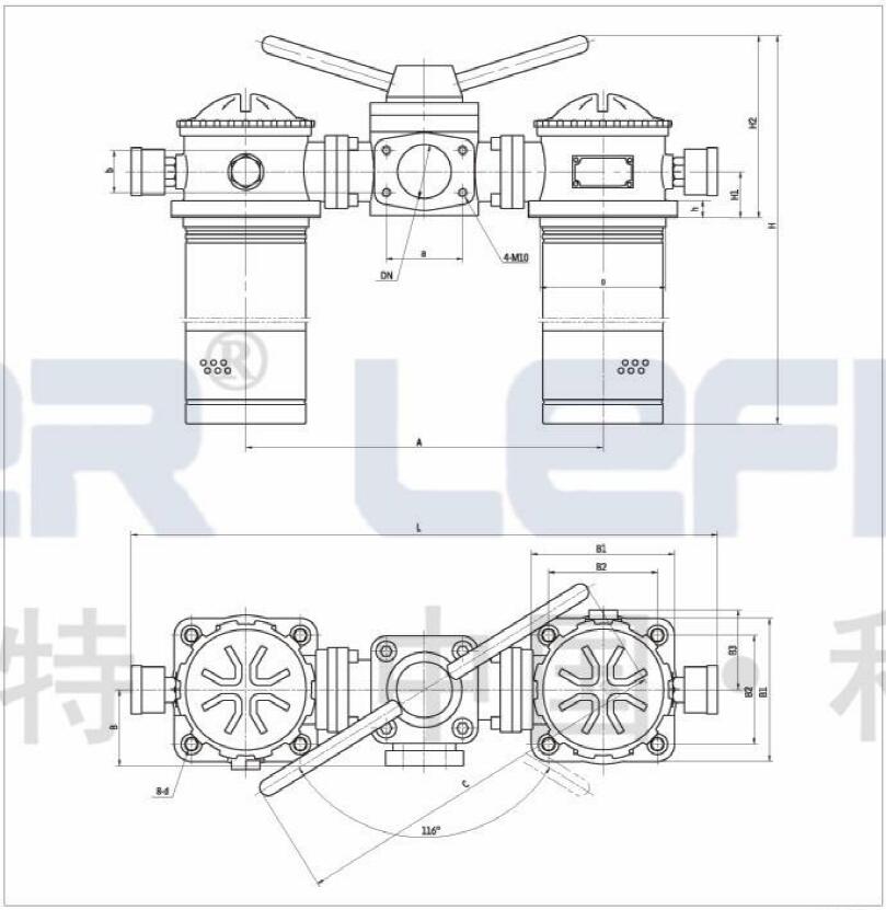 SRFB双筒直回式回油过滤器,利菲尔特,SRFB-100