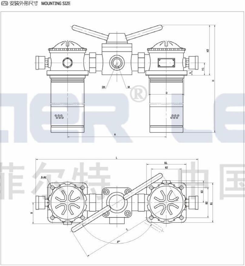 SRFA双筒微型直回式回油过滤器,利菲尔特,SRFA-1000X