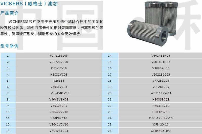 VICKERS（威格士）滤芯,利菲尔特,V3031VCO3