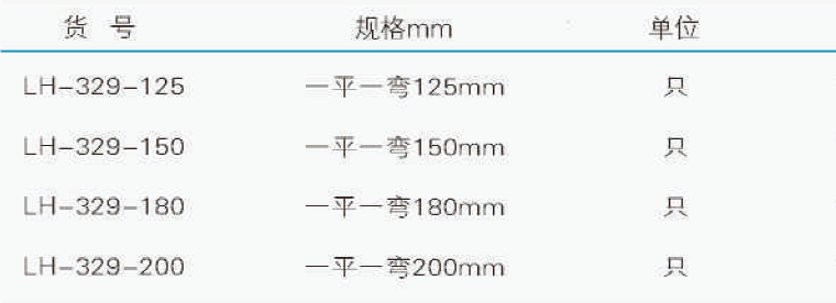 药刮,联华,一平一弯125mm LH-329-125