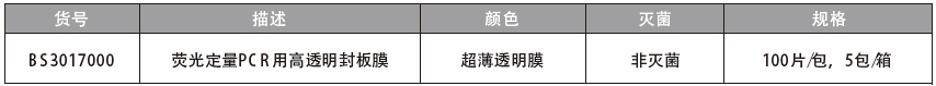 荧光定量PCR用高透明封板膜,百赛生物,BS3017000 透明，非灭菌，100片/包