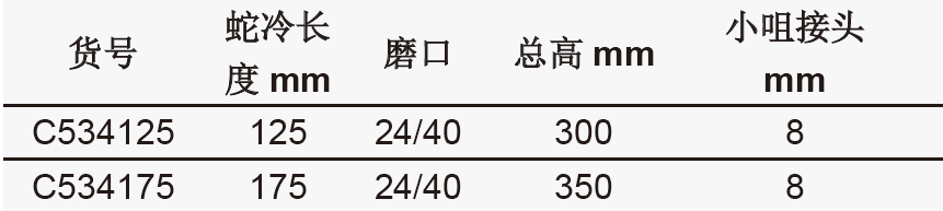 高容量回流冷凝器，具可拆式小咀接头,欣维尔,C534125