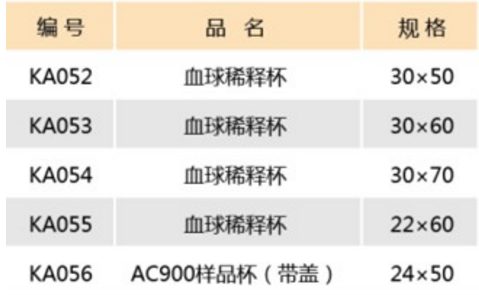 血球稀释杯,江苏康捷,KA56 AC900样品杯（带盖） 100只/包