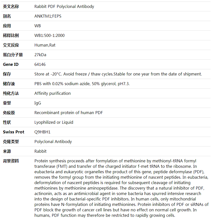 Anti-PDF Polyclonal Antibody,索莱宝,K002007P-30ul