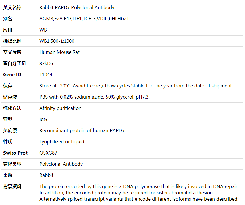 Anti-PAPD7 Polyclonal Antibody,索莱宝,K001806P-30ul