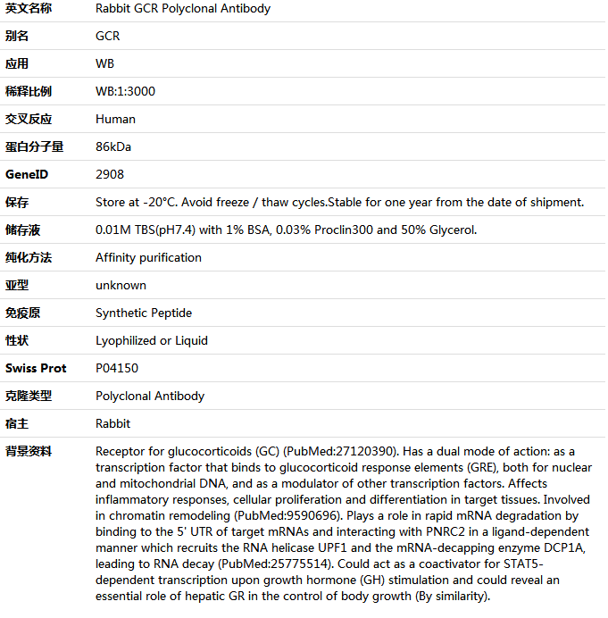 GCR Antibody,索莱宝,K001529P-50ul