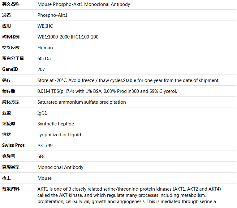 Phospho-Akt1 Antibody,索莱宝,K000186M-100ul
