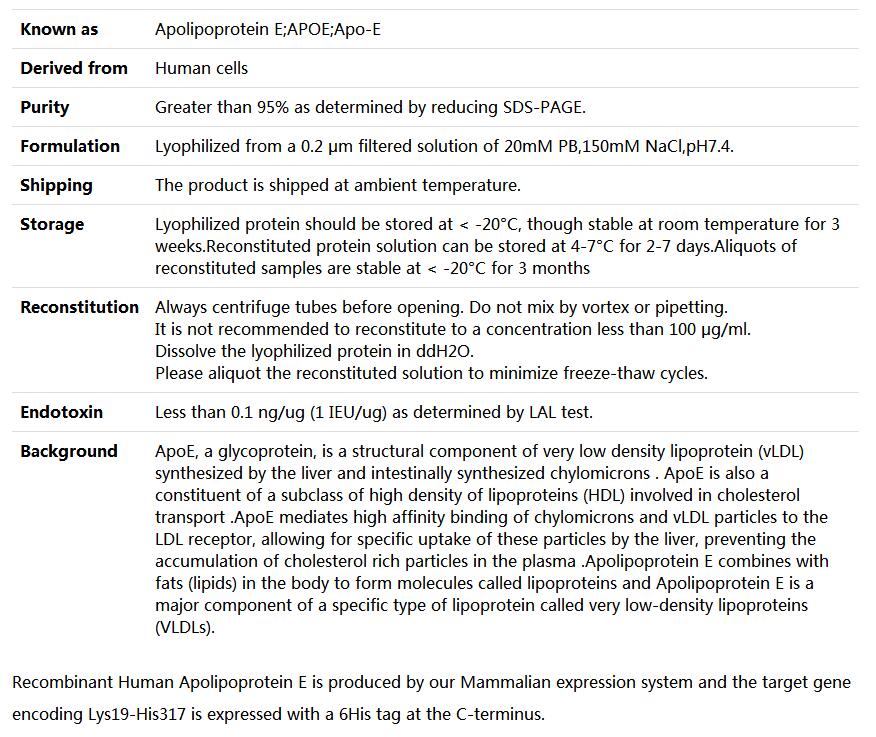 Recombinant Human Apolipoprotein E/ApoE,索莱宝,P00172-10ug