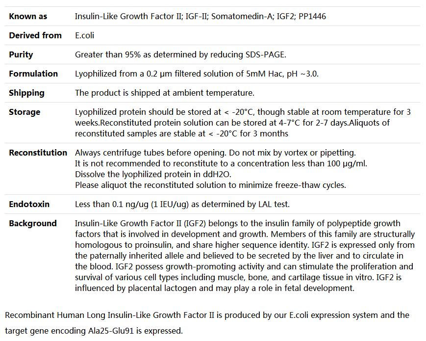 Recombinant Human IGF2,索莱宝,P00155-50ug