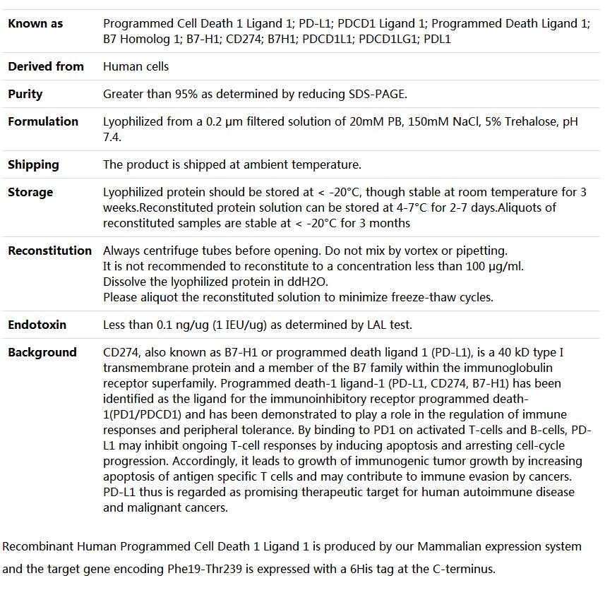 Recombinant Human B7-H1/PD-L1,索莱宝,P00072-1mg