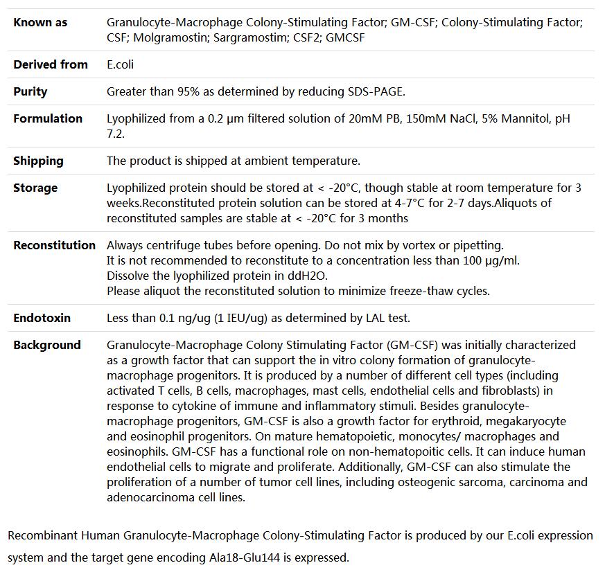 Recombinant Human GM-CSF,索莱宝,P00036-500ug