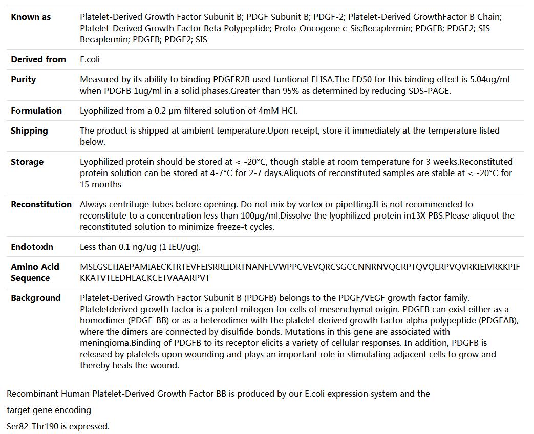 Recombinant Human PDGF-BB,索莱宝,P00031-1mg