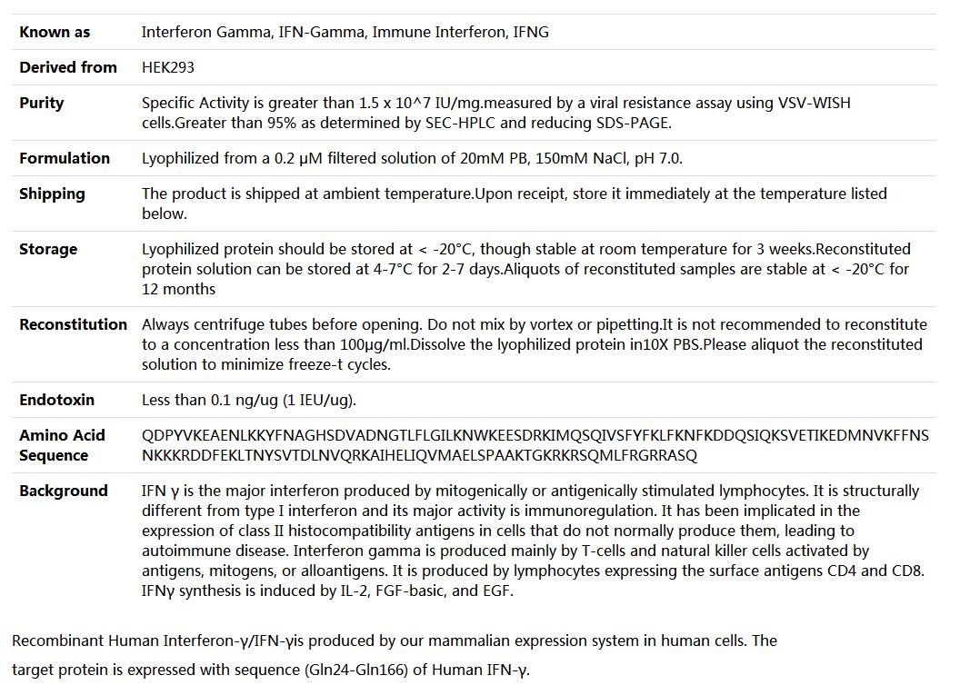 Recombinant Human IFN-γ,索莱宝,P00028-10ug