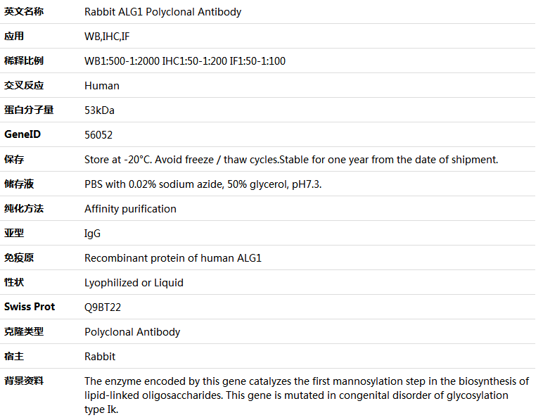 ALG1 Antibody,索莱宝,K005483P-100ul