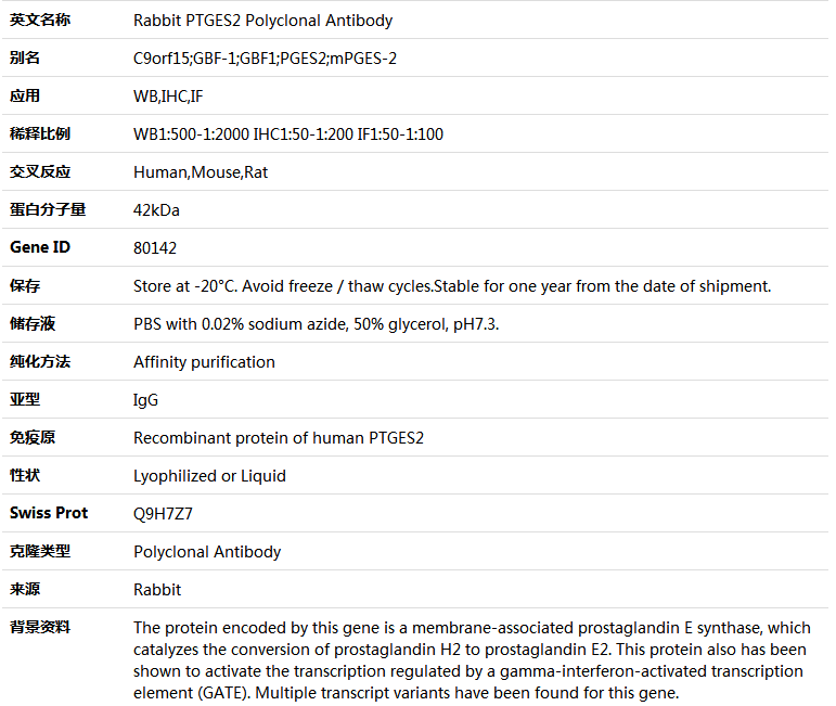 PTGES2 Antibody,索莱宝,K005042P-100ul
