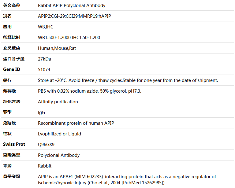 APIP Antibody,索莱宝,K005013P-50ul