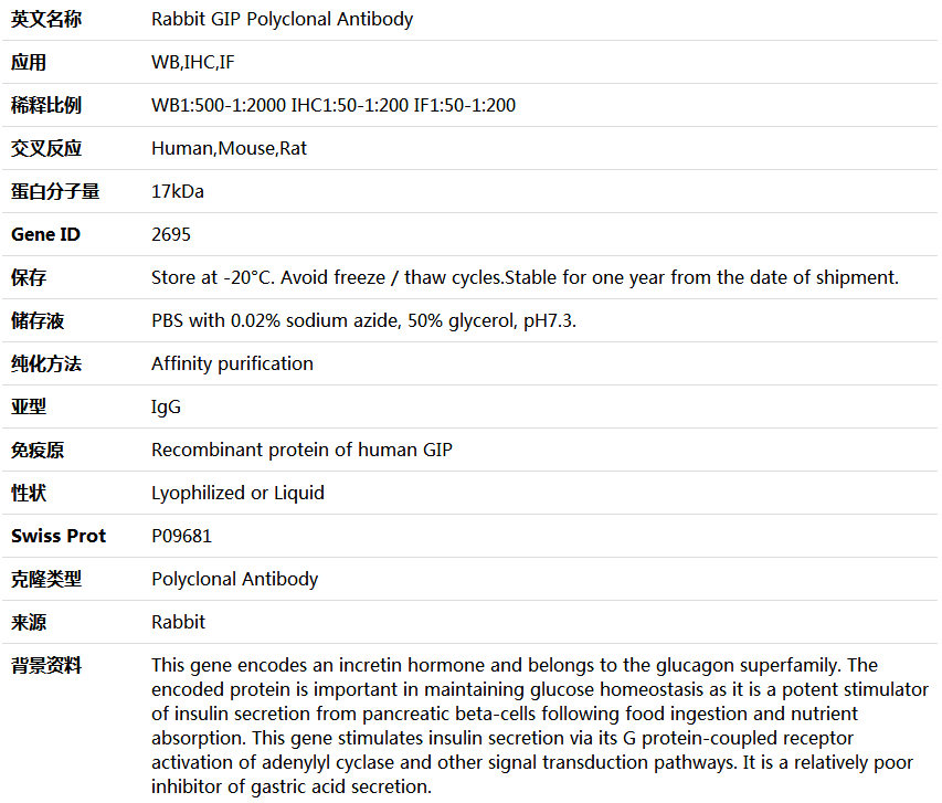 GIP Antibody,索莱宝,K004377P-50ul