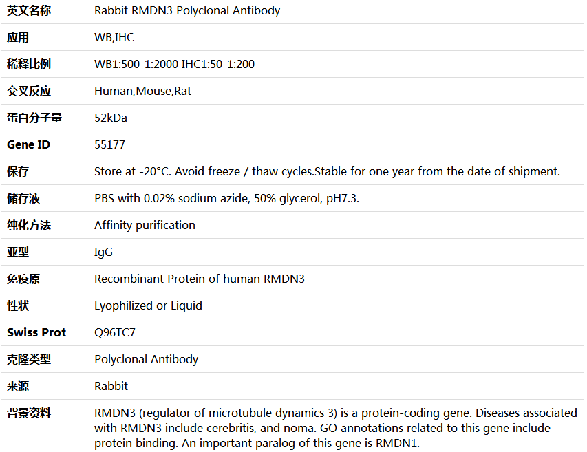 RMDN3 Antibody,索莱宝,K004231P-100ul