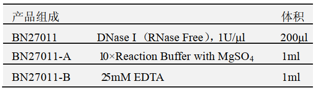 DNase I 溶液       货号： BN27011